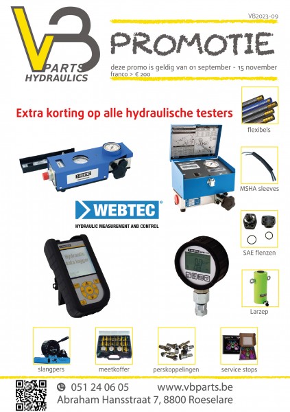 Extra korting op alle hydraulische testers van Webtec